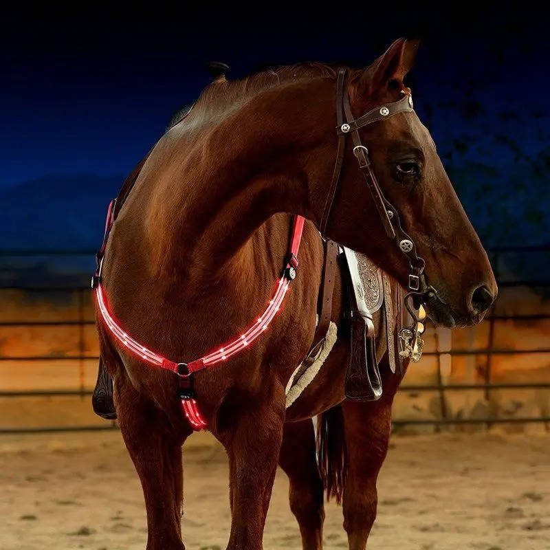 Belro LED breast collar for dogs, illuminated pet collar with bright LED lights for visibility and safety during walks.