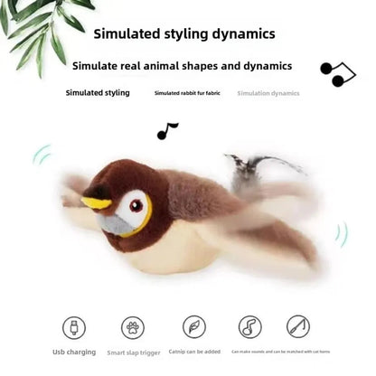 Belro interactive flapping bird cat toy with colorful feathers and a lightweight design for engaging feline play.