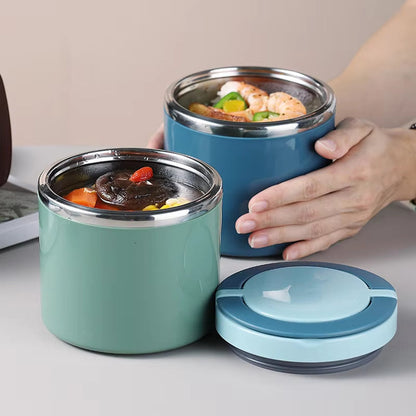 Stainless steel Mivoza insulated food container with leak-proof lid, 630ml or 1000ml, BPA-free, suitable for kitchen and dining use.