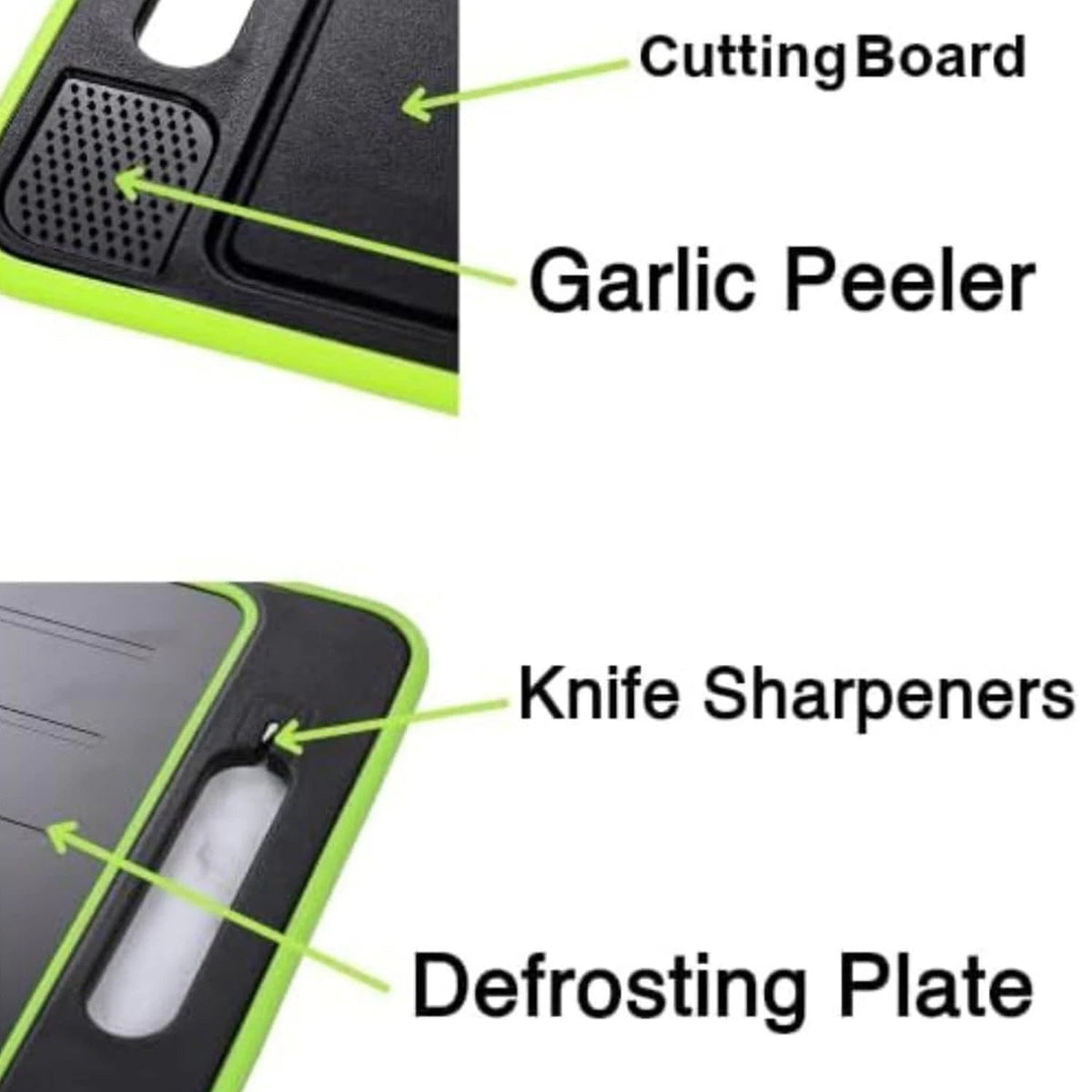 Belro 4-in-1 cutting board and thaw defrosting tray for kitchen and dining, with a wooden cutting surface and thawing grooves.