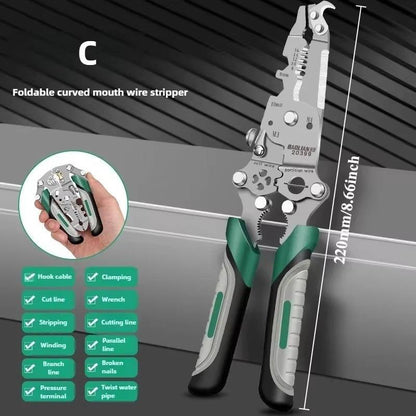 Belro multifunctional wire stripper tool with adjustable blades and ergonomic handle for electrical and hardware work.