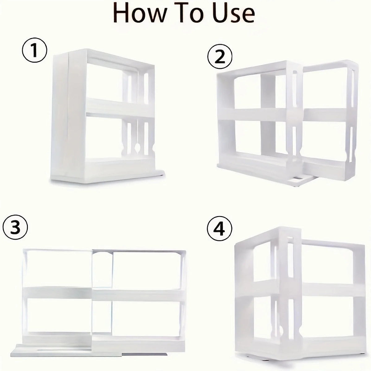Belro spice rack organizer with swivel shelves, kitchen storage solution for easy access to spices on kitchen countertop or cabinet