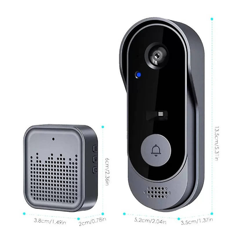 Belro wireless smart video doorbell with high-definition camera, no subscription needed, mounted outside for home security.