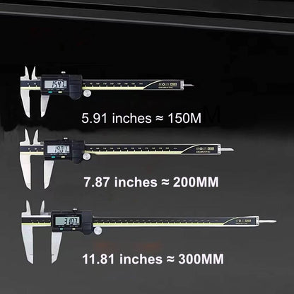 Belro digital caliper displaying measurement readings, precision measuring tool for accurate measurements in tools and hardware.