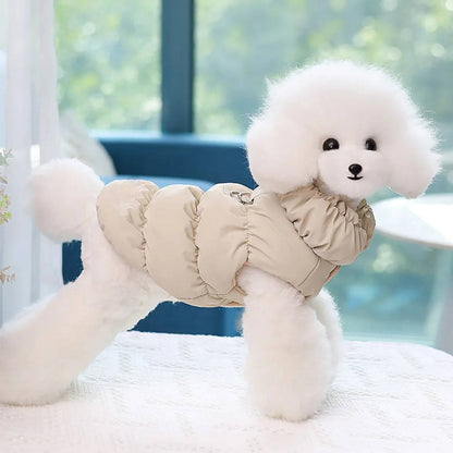 Small and medium Belro warm winter dog jacket with cozy lining, perfect for keeping dogs comfortable and stylish in cold weather.