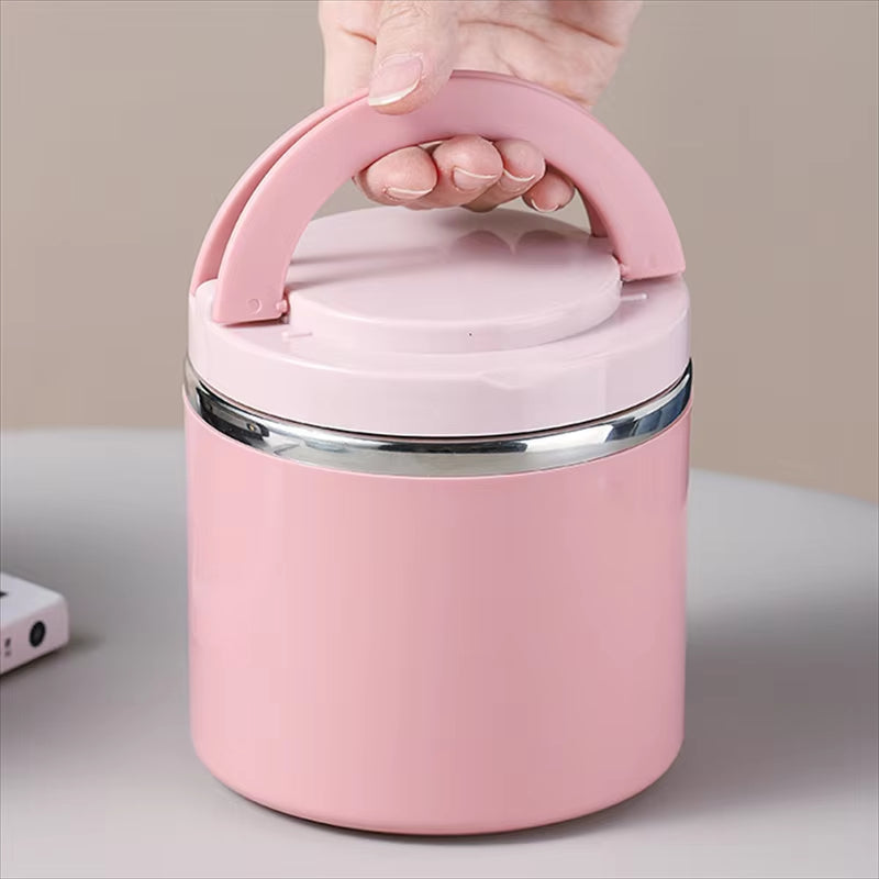 Stainless steel insulated food container by Mivoza, leak-proof, BPA-free, 630ml and 1000ml sizes, ideal for kitchen and dining storage.