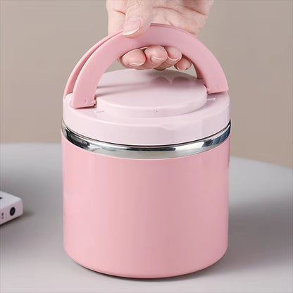 Stainless steel insulated food container by Mivoza, leak-proof, BPA-free, 630ml and 1000ml sizes, ideal for kitchen and dining storage.