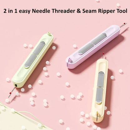 Belro needle threader and seam ripper tool for men's clothing, featuring compact design and easy-to-use sewing aid.