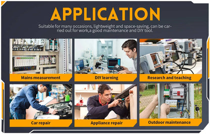 Belro portable digital oscilloscope displayed on a table, compact and handheld design for on-the-go electronic testing.