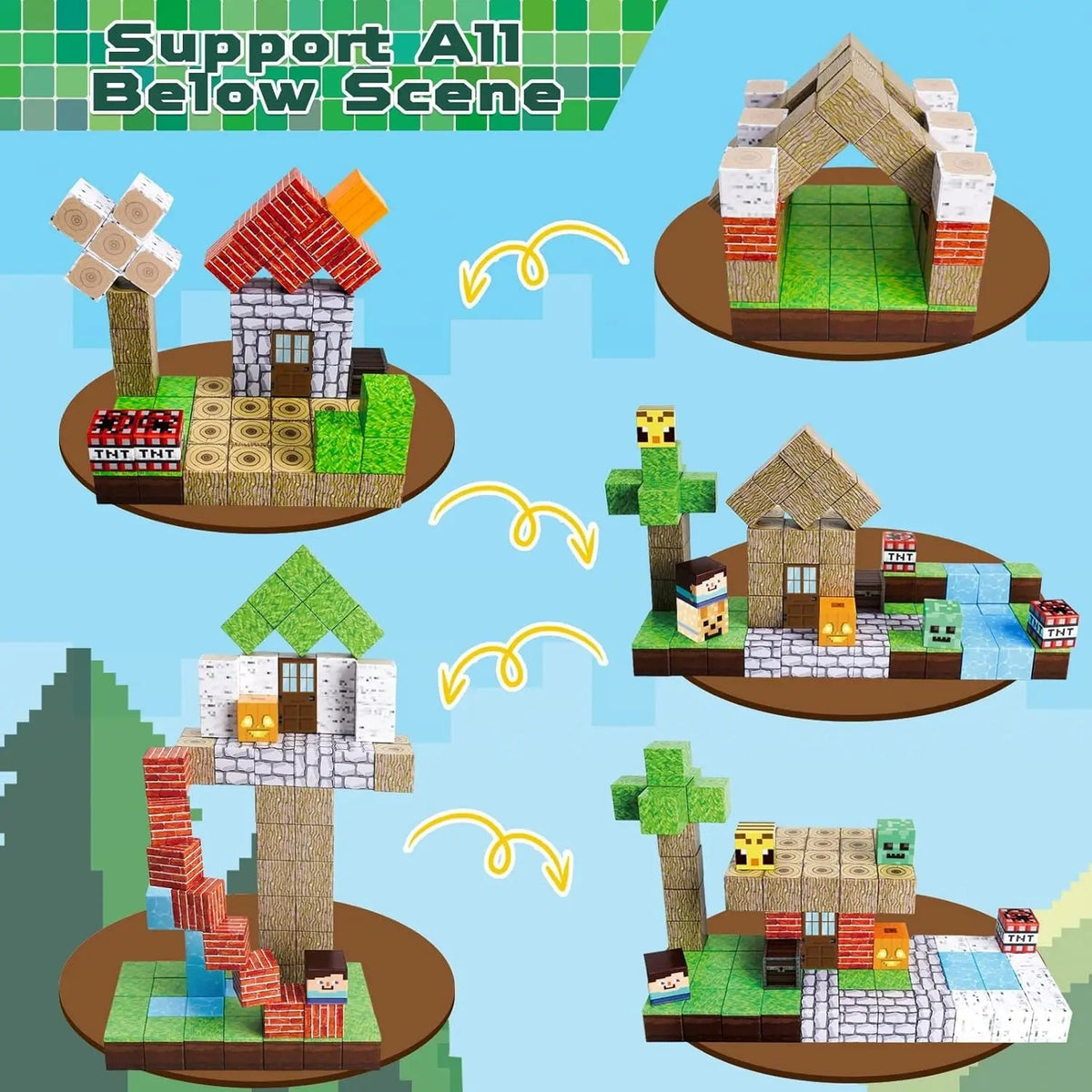 Colorful magnetic building blocks from Belro, a 100-piece STEM toy set for creative construction and learning.