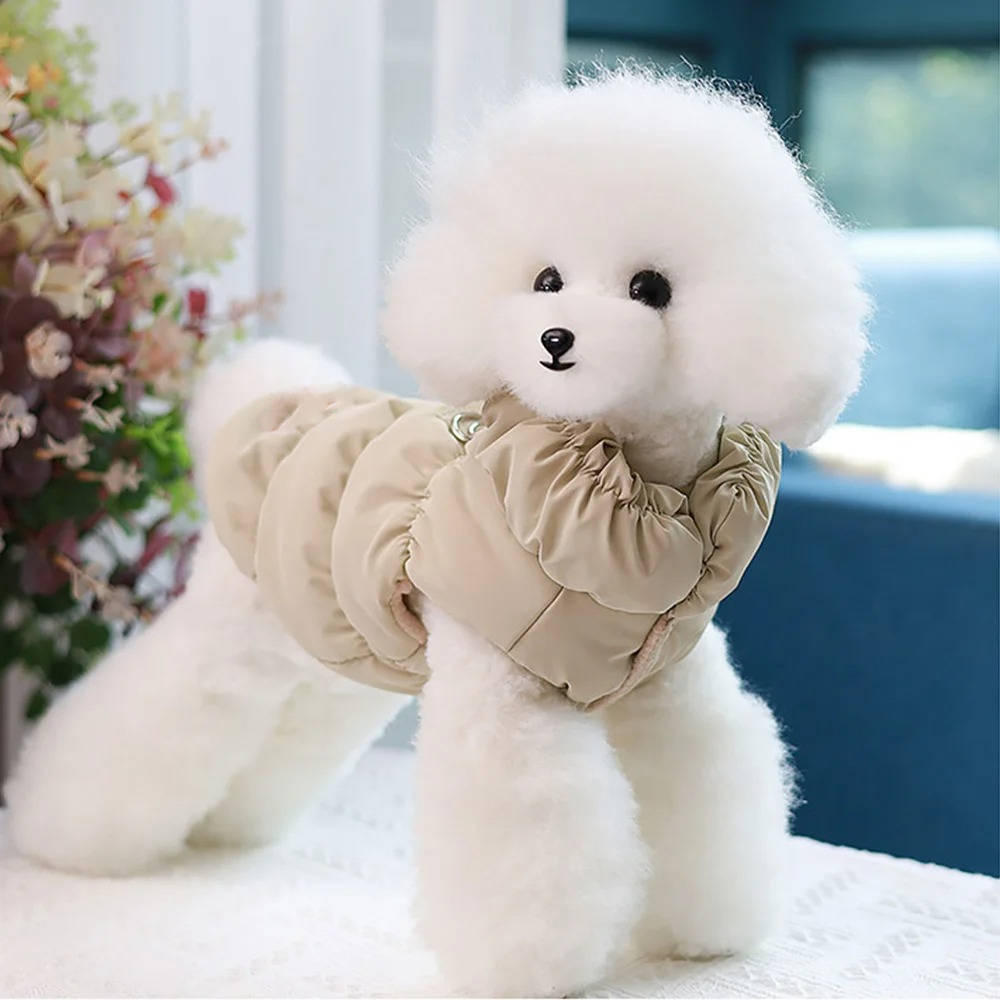 Belro warm winter dog jacket for small and medium dogs, cozy outerwear with a plush lining and adjustable straps.