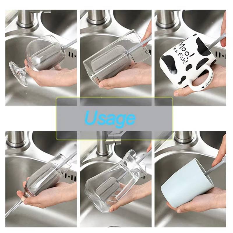 Belro bottle cleaning brush inside a pump heel shoe, designed for footwear cleaning and maintenance.