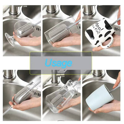 Belro bottle cleaning brush inside a pump heel shoe, designed for footwear cleaning and maintenance.