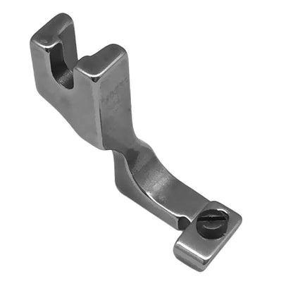 Belro T69 Invisible Zipper Presser Foot for sewing men's clothing, shown in close-up with metal construction and attachment details.