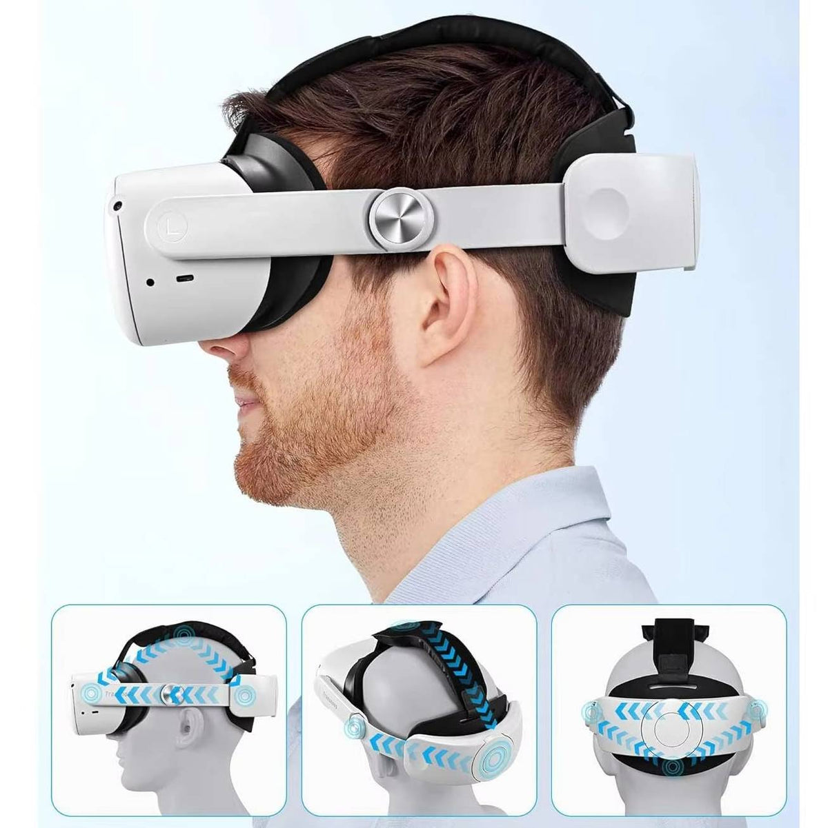 Belro VR head strap for electronics and camera accessories, adjustable strap with comfortable padding for secure fit.