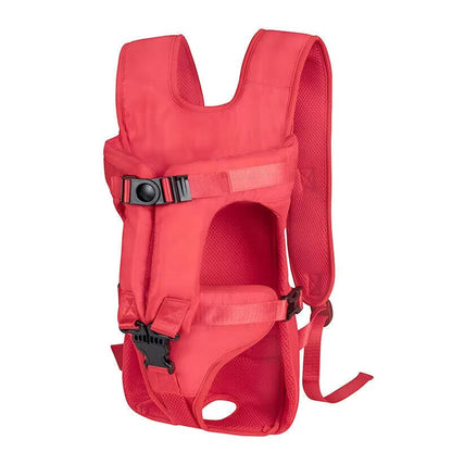 Belro dog carrying backpack with mesh sides and adjustable straps, designed for comfortable pet transportation.