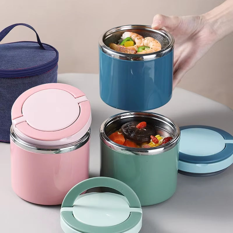 Mivoza stainless steel insulated food container with leak-proof lid in 630ml or 1000ml, BPA-free, ideal for food storage.