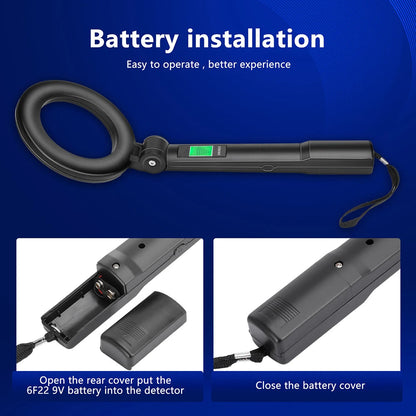 Belro high-sensitivity handheld metal detector with control panel and ergonomic handle, designed for accurate metal detection.