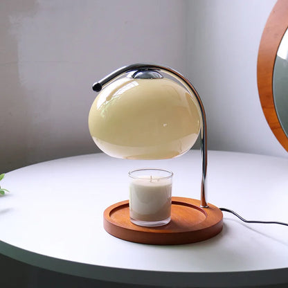 Belro Retro Glass Candle Warmer Lamp with clear glass shade, designed for safe fragrance warming in health and beauty spaces.