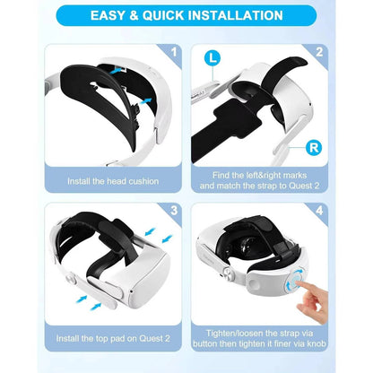Belro VR head strap showing adjustable elastic band and secure fit for immersive virtual reality experiences.