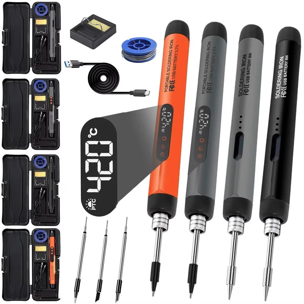 Belro digital electric soldering iron set with various tips and tools for electronic soldering and repair tasks.