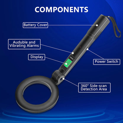 Belro high-sensitivity handheld metal detector with digital display, designed for accurate metal detection in electronics and security.