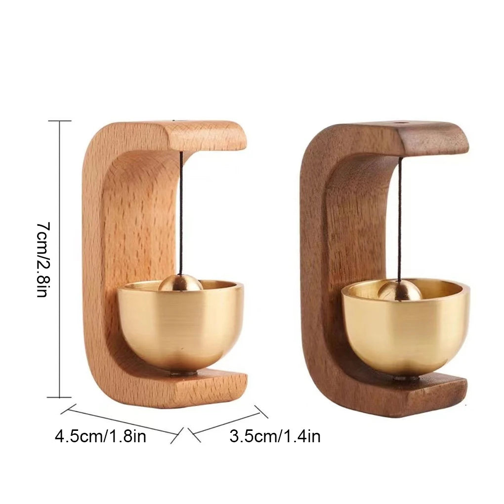 Belro wooden wind chime doorbell with electronic smart home features, hanging from a doorway for a charming, melodic alert.