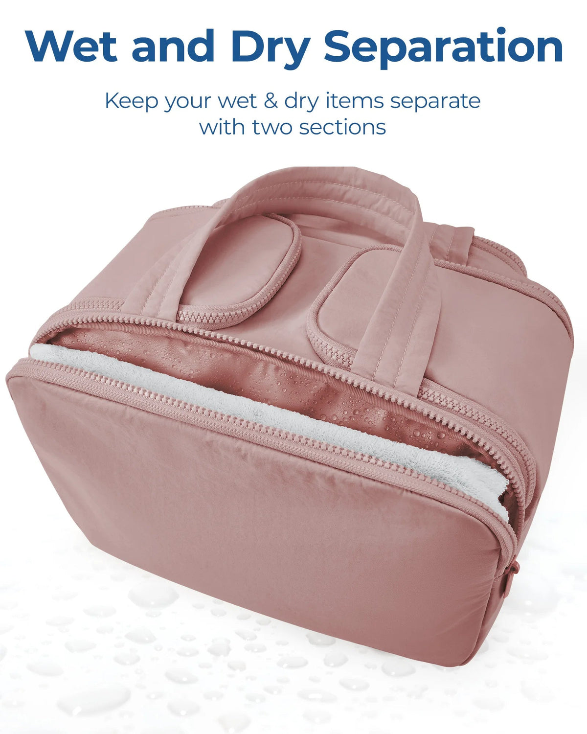 Belro large-capacity travel toiletry bag with multiple compartments, black nylon exterior, and sturdy zipper for organized packing.