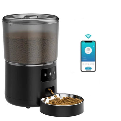 Belro automatic smart pet feeder for cats and dogs with digital controls and food tray, part of pet supplies for feeding and watering.