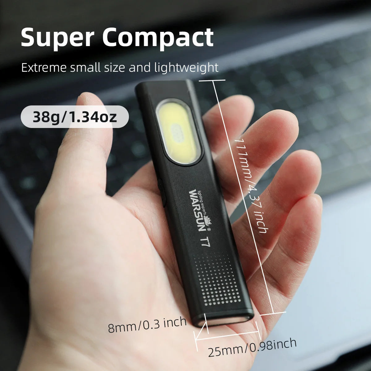 Belro LED keychain flashlight with magnet, compact lighting tool featuring a small, portable design and built-in magnetic base.