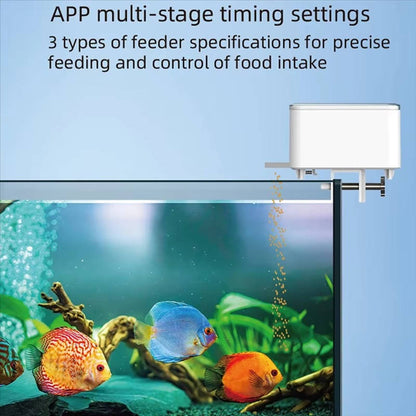 Belro automatic food feeder for fish, compact pet supply device with adjustable settings for easy fish feeding.