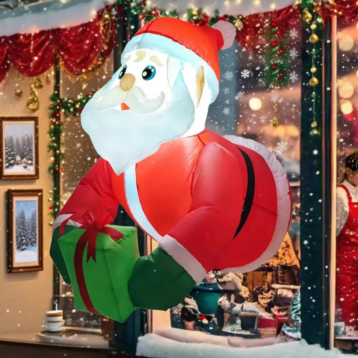 Belro Santa Christmas outdoor umbrella decoration with festive holiday design, perfect for seasonal outdoor decor.