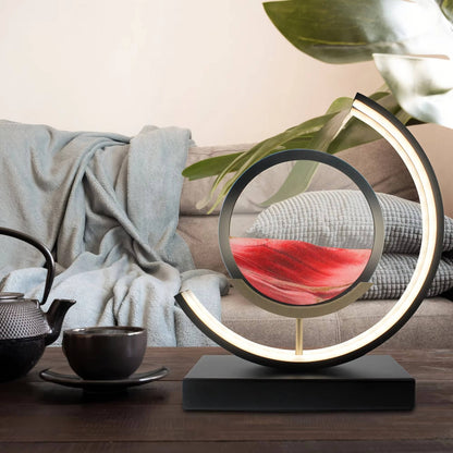 Belro moving sand art sculpture with colorful sand flowing in a glass container, ideal for home and garden decor.