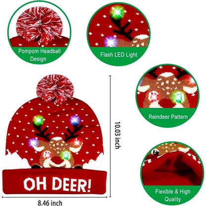 Belro men's light-up Christmas hat with festive design and LED lights, perfect for holiday celebrations and parties.