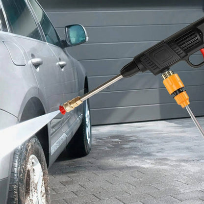 Belro cordless portable high-pressure spray water gun set for cleaning cars, patios, and garden furniture.