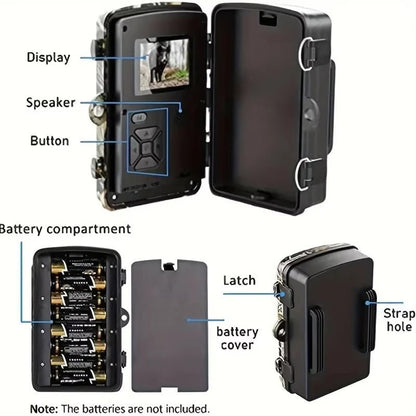 Belro night vision outdoor wildlife trail camera capturing images of animals in natural habitat at night.