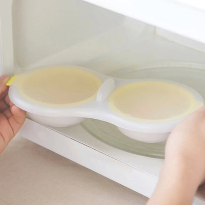 Belro microwave egg poacher in a kitchen setting, showing the compact, non-stick design for easy egg cooking.