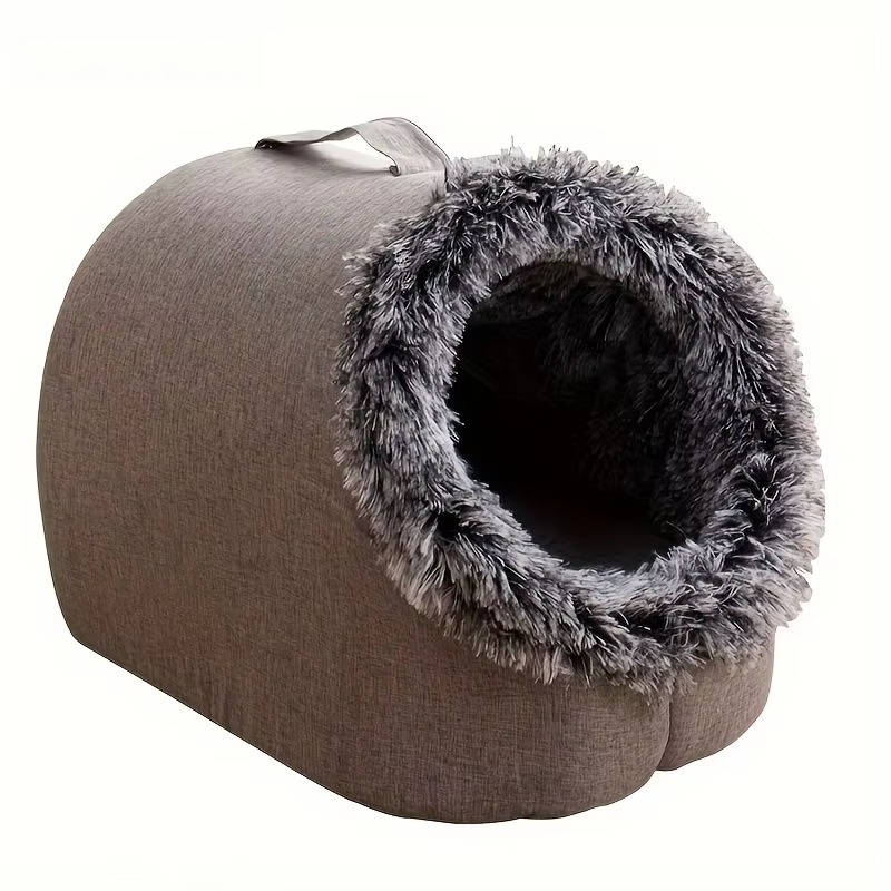 Belro winter cat bed with plush interior and cozy design, ideal for keeping cats warm and comfortable during cold weather.