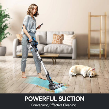 Belro cordless vacuum cleaner for home cleaning, lightweight design with a dustbin and adjustable wand, suitable for everyday use