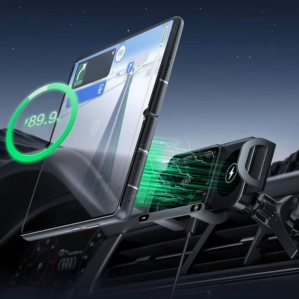 Belro wireless fast charger for phones and tablets, compact electronics power charger with sleek design for convenient charging.
