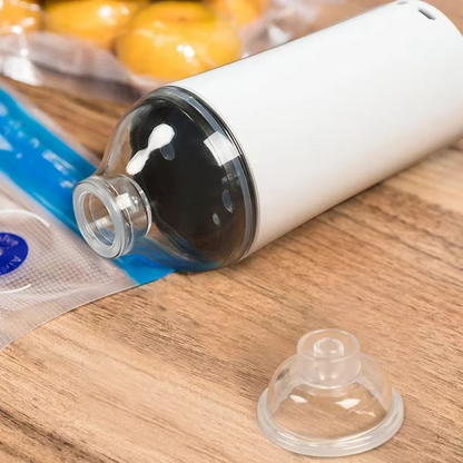 Belro compact food vacuum sealer with vacuum bags for preserving food in a sleek, portable design.