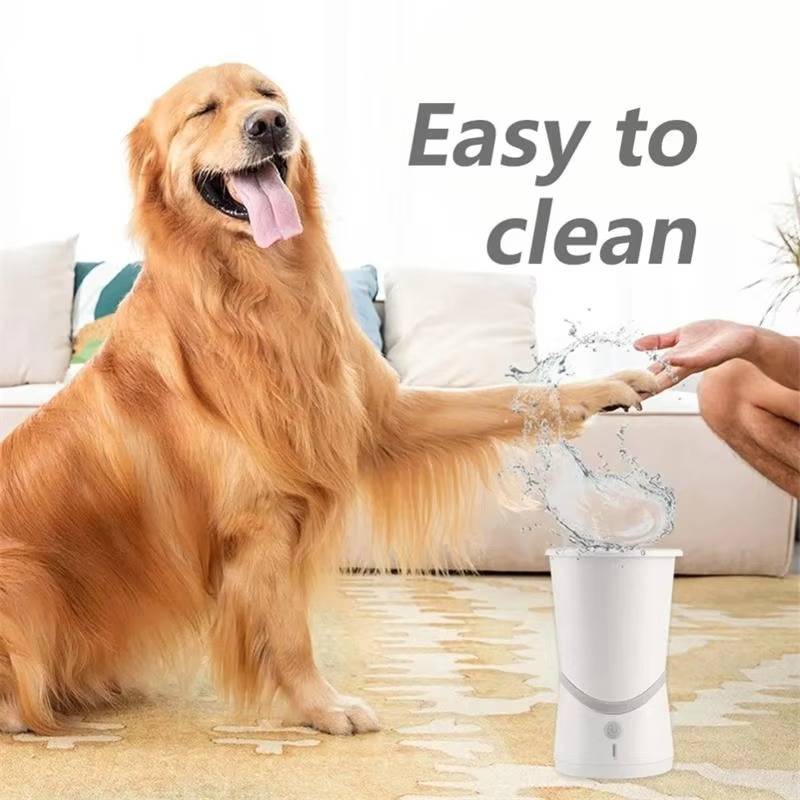 Belro automatic dog paw cleaner with soft brushes and water reservoir for easy pet grooming.
