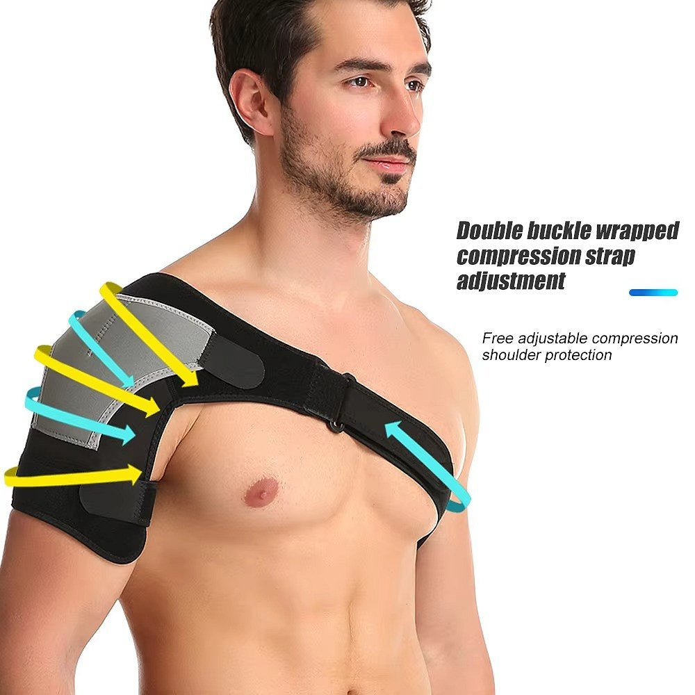 Belro shoulder brace for support and stability, with adjustable straps and breathable material for comfort during use.