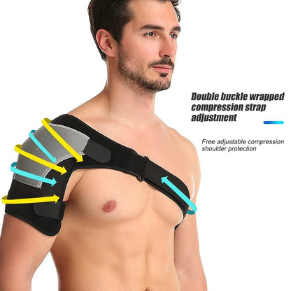 Belro shoulder brace for support and stability, with adjustable straps and breathable material for comfort during use.