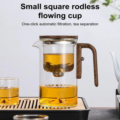 Belro Water Separation Glass Teapot for kitchen and dining, featuring a clear glass design with a lid and spout for easy pouring.