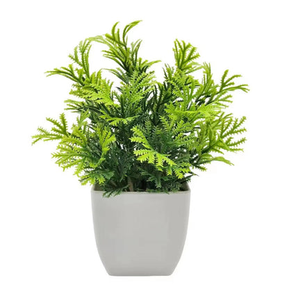 Artificial plants in decorative pots from Belro, ideal for home and garden decor, showcasing lush greenery and stylish containers.