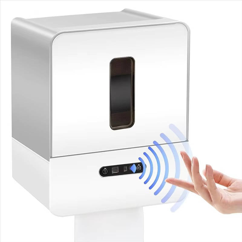 Belro smart touchless paper towel dispenser mounted on kitchen wall, sleek and modern design for home and kitchen organization