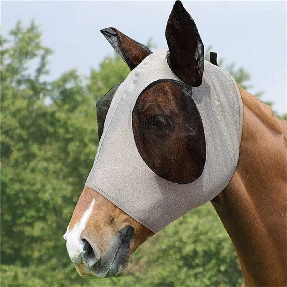 Belro horse fly mask designed for outdoor use, with breathable fabric and secure fit to protect horses from insects.