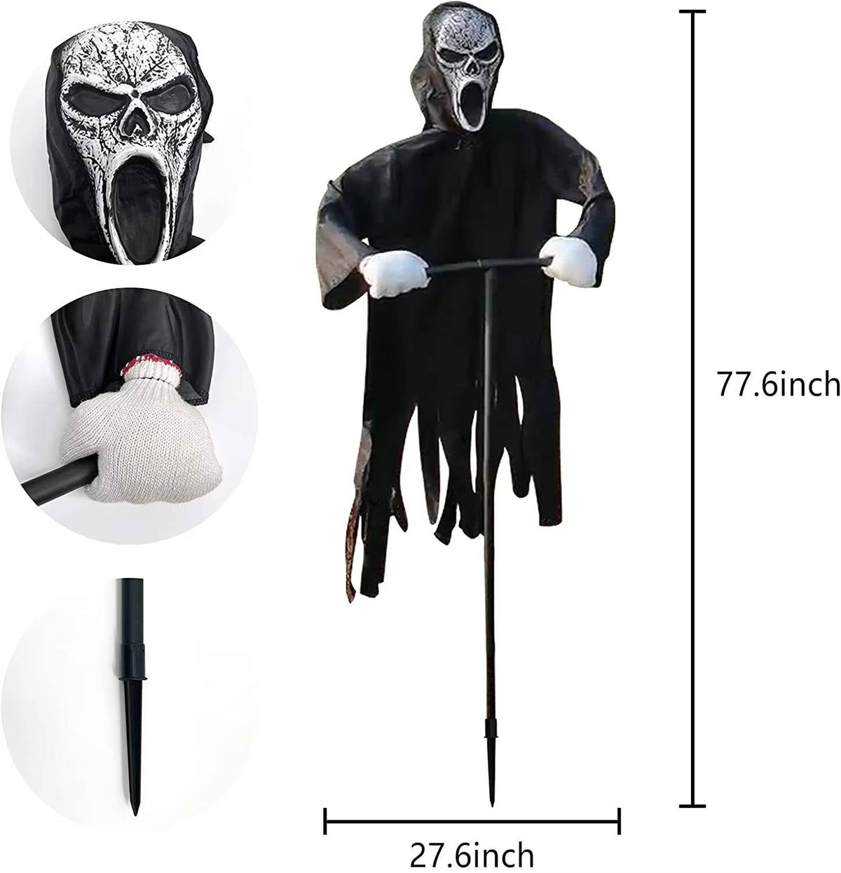 Belro scary outdoor Halloween decoration featuring spooky tombstones and eerie lighting for Halloween home decor.