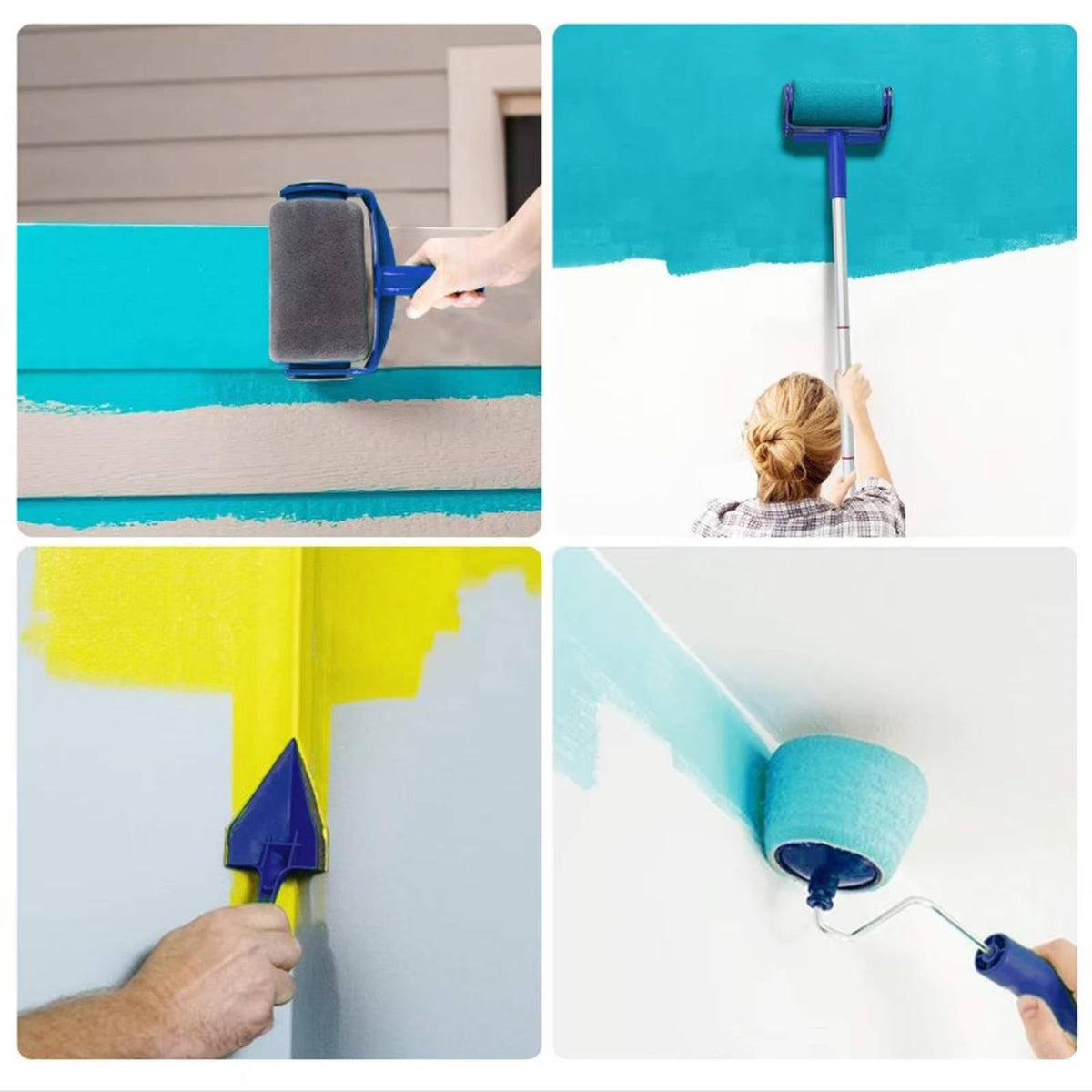 Belro paint roller brush kit with multiple rollers and handle for painting walls and ceilings, ideal for home improvement projects.